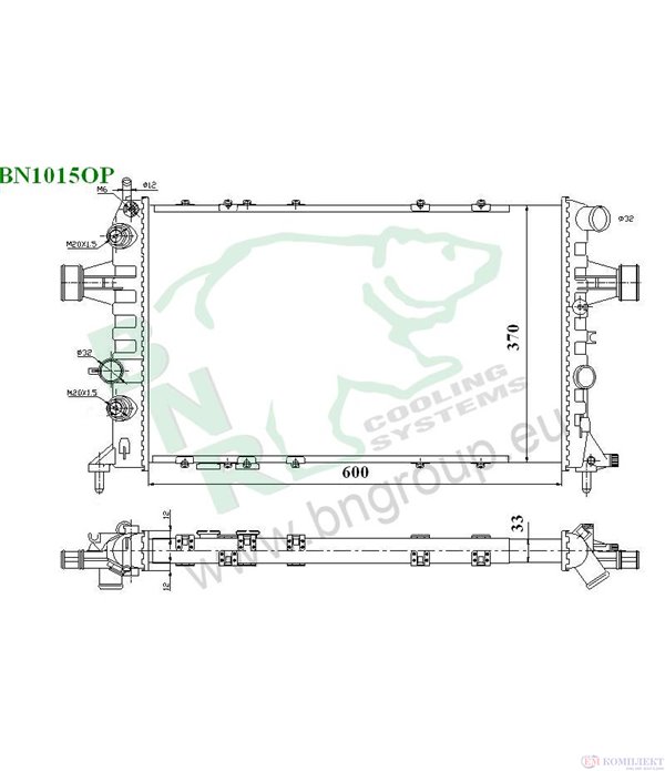 РАДИАТОР ВОДЕН OPEL ASTRA G CABRIOLET (2001-) 2.0 OPC - BNR
