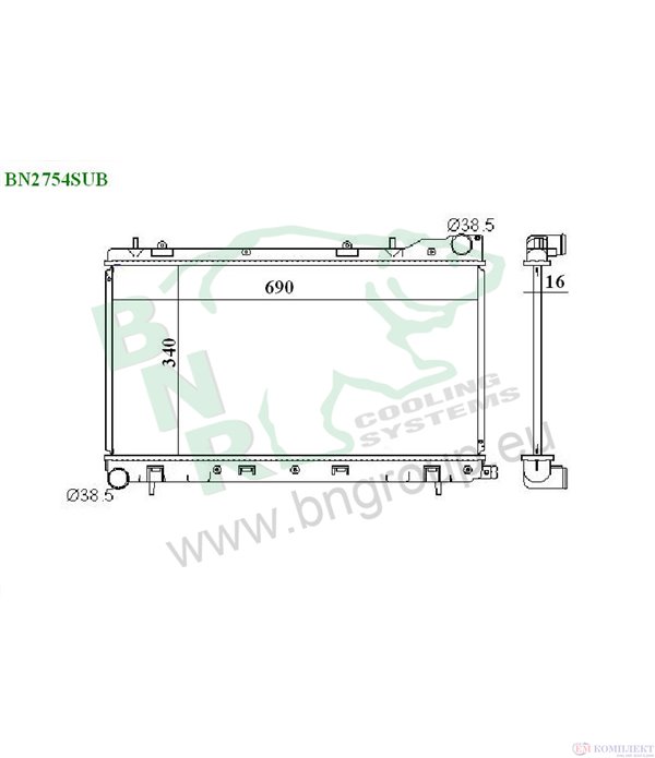 РАДИАТОР ВОДЕН SUBARU FORESTER (1997-) 2.0 S Turbo - BNR