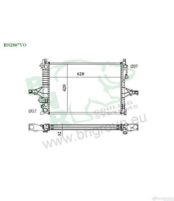 РАДИАТОР ВОДЕН VOLVO V70 II COMBI (2000-) 2.0 T - BNR