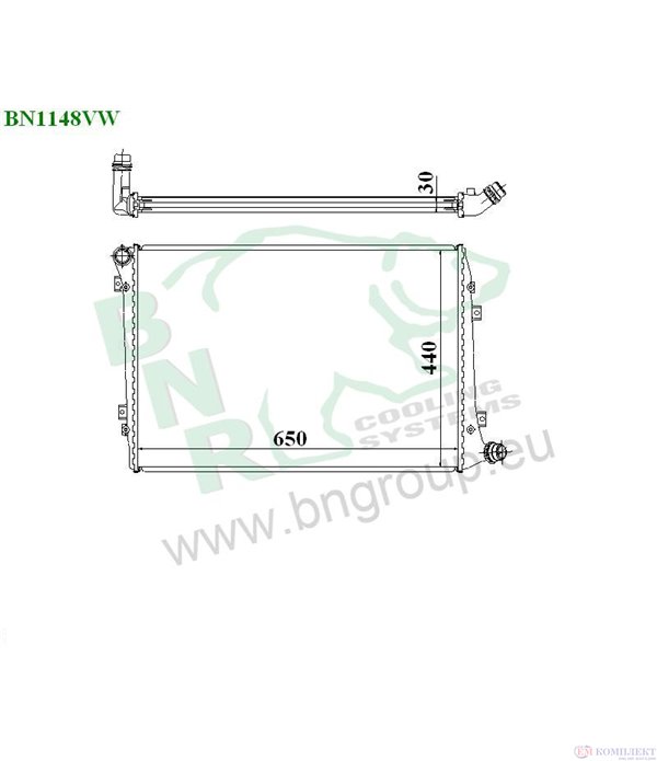 РАДИАТОР ВОДЕН VOLKSWAGEN EOS (2006-) 2.0 TDI - BNR
