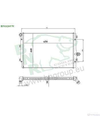 РАДИАТОР ВОДЕН VOLKSWAGEN CADDY III COMBI (2004-) 2.0 TDI 4motion - BNR