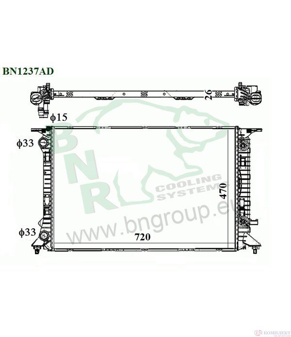 РАДИАТОР ВОДЕН AUDI A4 (2007-) 2.0 TFSI flexible fuel - BNR