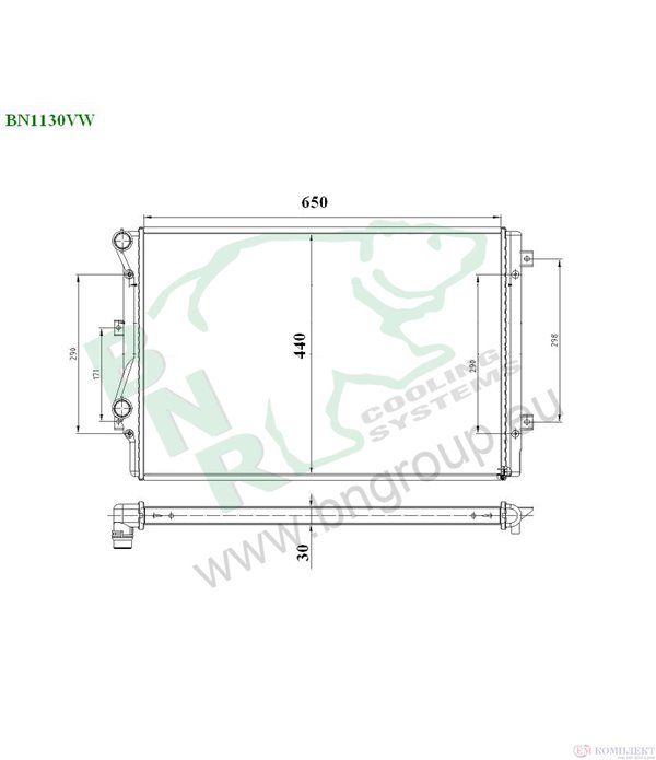 РАДИАТОР ВОДЕН VOLKSWAGEN GOLF VI (2008-) 2.0 TSI - BNR