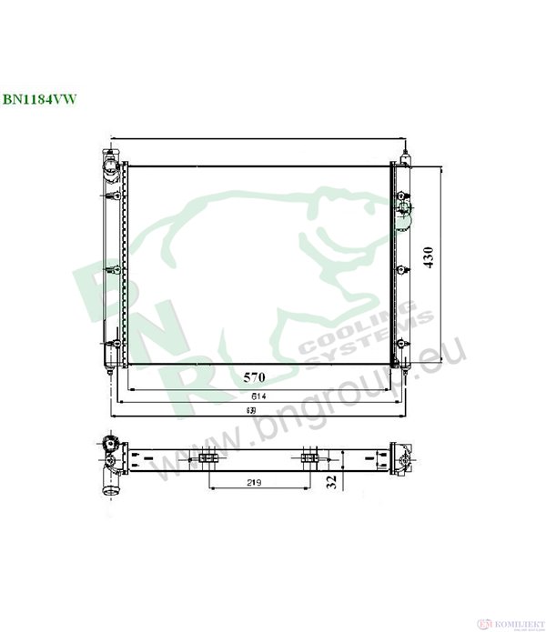 РАДИАТОР ВОДЕН VOLKSWAGEN TRANSPORTER III (1979-) 2.1 Syncro - BNR