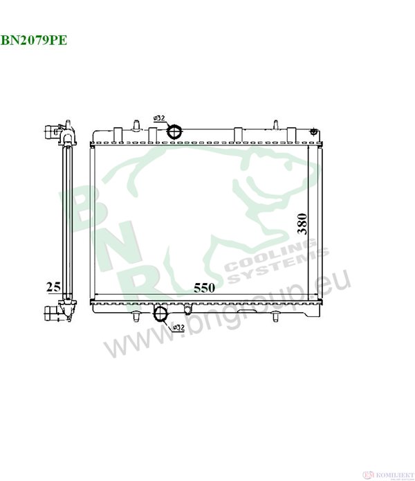 РАДИАТОР ВОДЕН PEUGEOT 407 SW (2004-) 2.2 16V - BNR