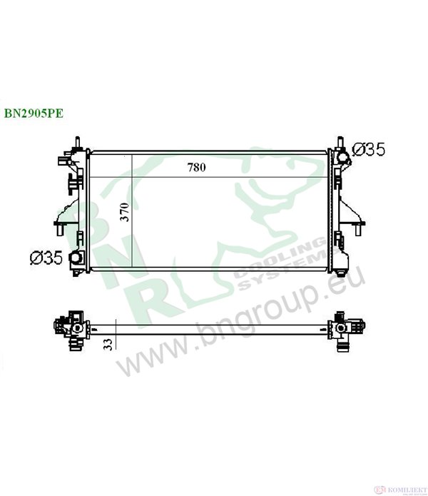 РАДИАТОР ВОДЕН FIAT DUCATO (2006-) 2.2 D 100 Multijet - BNR