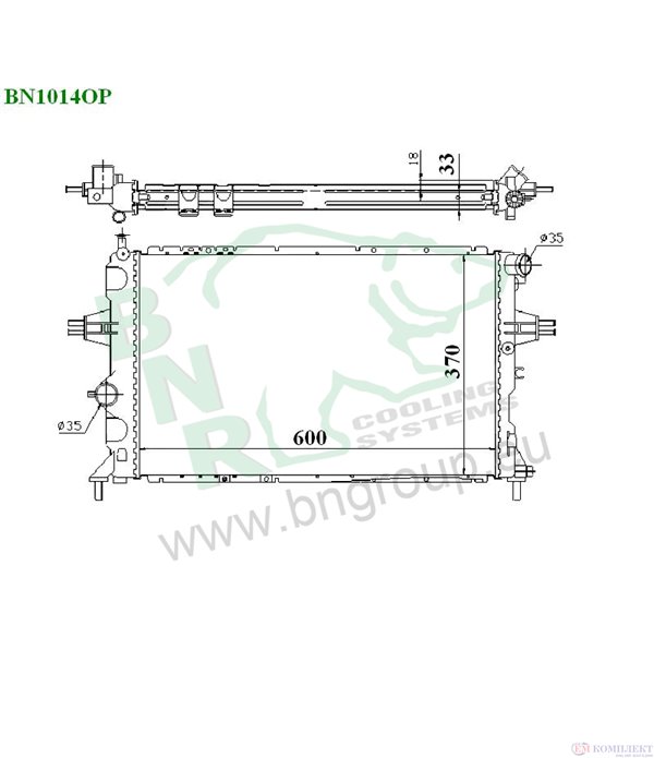 РАДИАТОР ВОДЕН OPEL ASTRA G COMBI (1998-) 2.2 DTI - BNR
