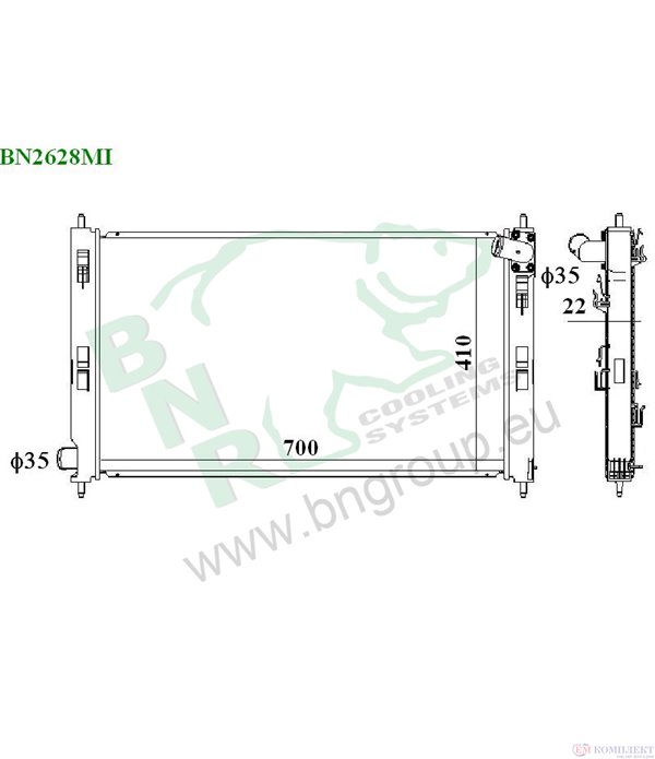 РАДИАТОР ВОДЕН PEUGEOT 4007 (2007-) 2.2 HDi - BNR