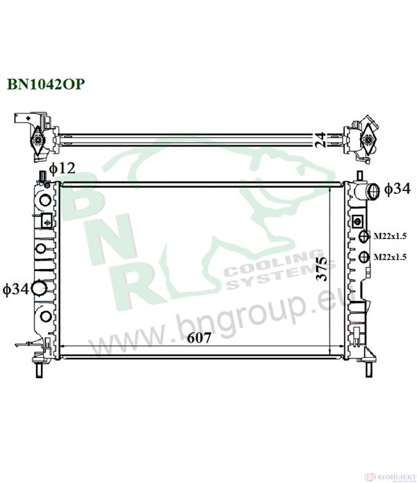 РАДИАТОР ВОДЕН OPEL VECTRA B COMBI (1996-) 2.2 i 16V - BNR