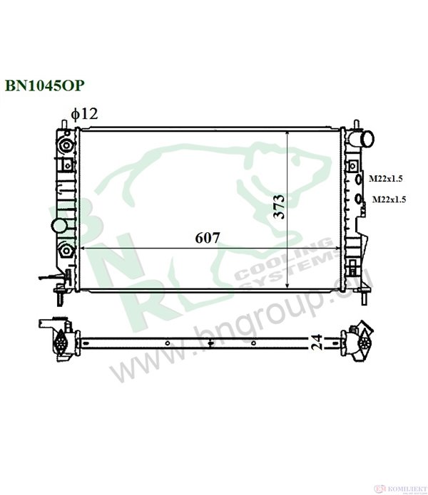 РАДИАТОР ВОДЕН OPEL VECTRA B COMBI (1996-) 2.2 i 16V - BNR