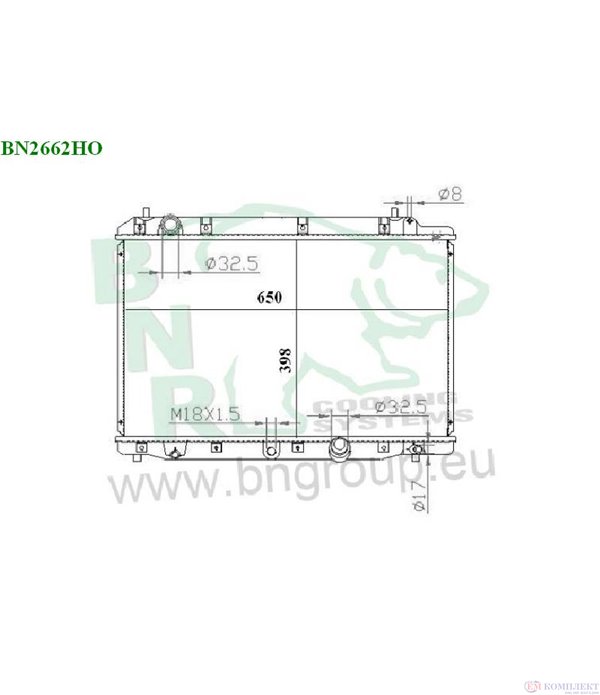 РАДИАТОР ВОДЕН HONDA FR V (2005-) 2.2 i CTDi - BNR