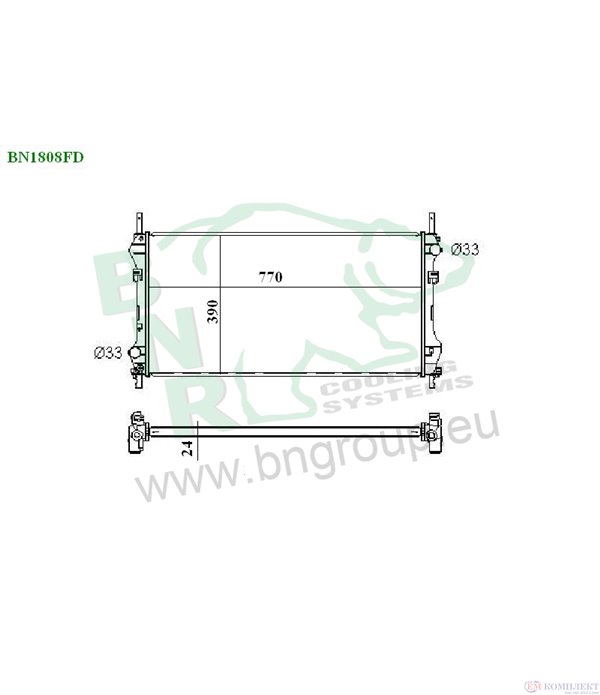 РАДИАТОР ВОДЕН FORD TRANSIT (2000-) 2.3 16V - BNR