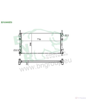 РАДИАТОР ВОДЕН FORD TRANSIT (2000-) 2.3 16V [RWD] - BNR