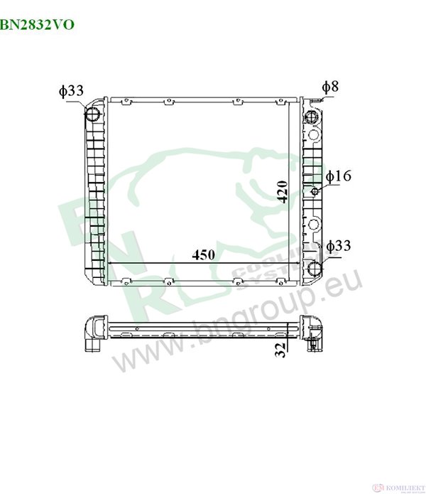 РАДИАТОР ВОДЕН VOLVO 940 (1990-) 2.3 Turbo - BNR