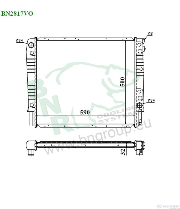 РАДИАТОР ВОДЕН VOLVO 960 II COMBI (1994-) 2.5 - BNR