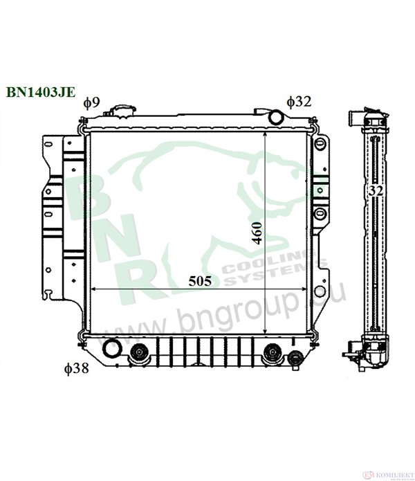 РАДИАТОР ВОДЕН JEEP WRANGLER II (1996-) 2.5 - BNR