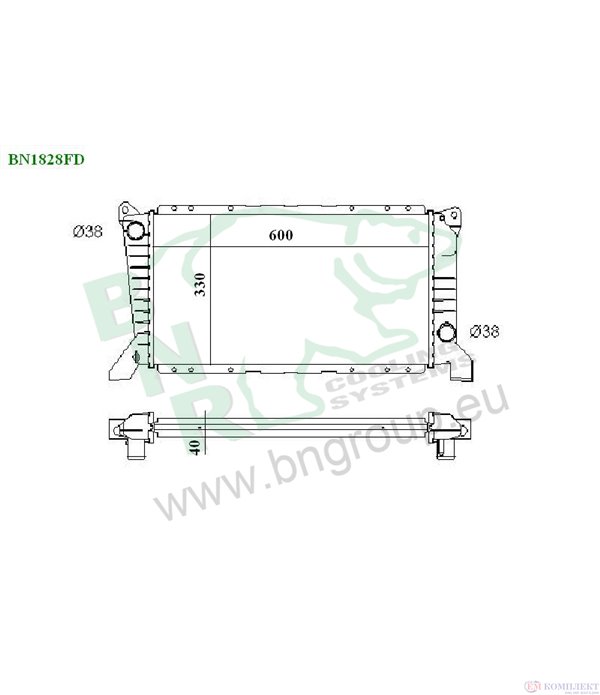 РАДИАТОР ВОДЕН FORD TRANSIT (1994-) 2.5 DI - BNR