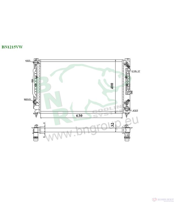 РАДИАТОР ВОДЕН VOLKSWAGEN PASSAT (1996-) 2.5 TDI - BNR