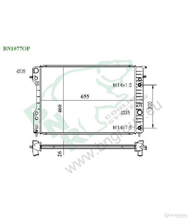 РАДИАТОР ВОДЕН OPEL OMEGA B COMBI (1994-) 2.6 V6 - BNR