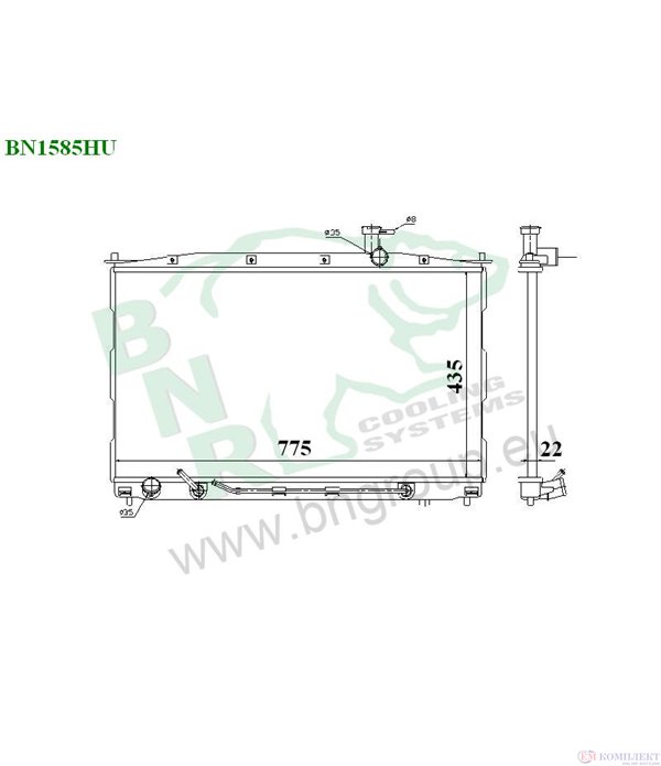 РАДИАТОР ВОДЕН HYUNDAI SANTA FE (2006-) 2.7 4x4 - BNR