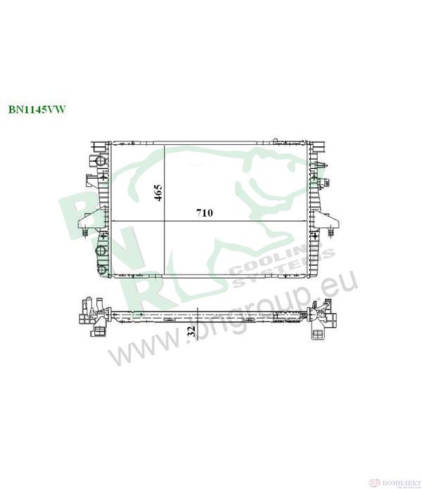 РАДИАТОР ВОДЕН VOLKSWAGEN TRANSPORTER V (2003-) 3.2 V6 - BNR