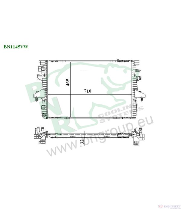 РАДИАТОР ВОДЕН VOLKSWAGEN TRANSPORTER V (2003-) 3.2 V6 4motion - BNR