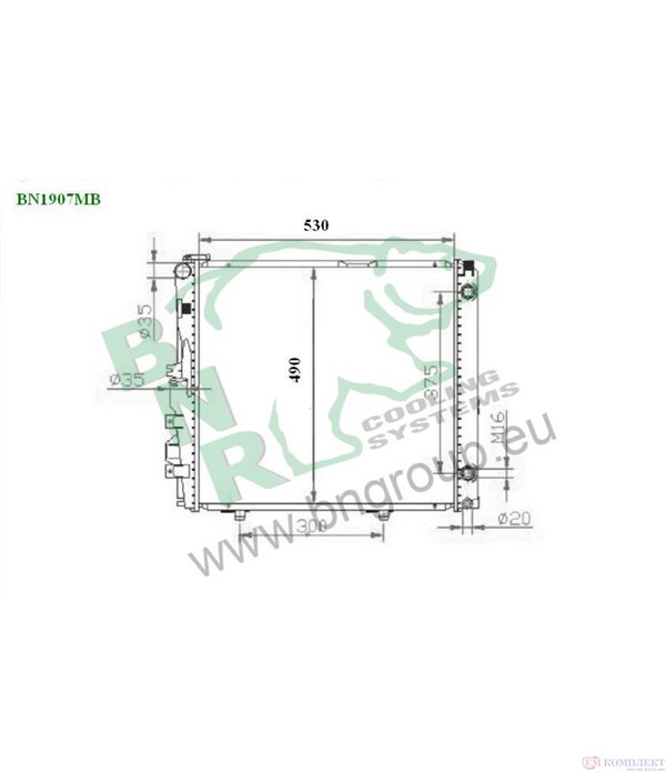 РАДИАТОР ВОДЕН MERCEDES W124 SEDAN (1984-) 300 E 4-matic - BNR