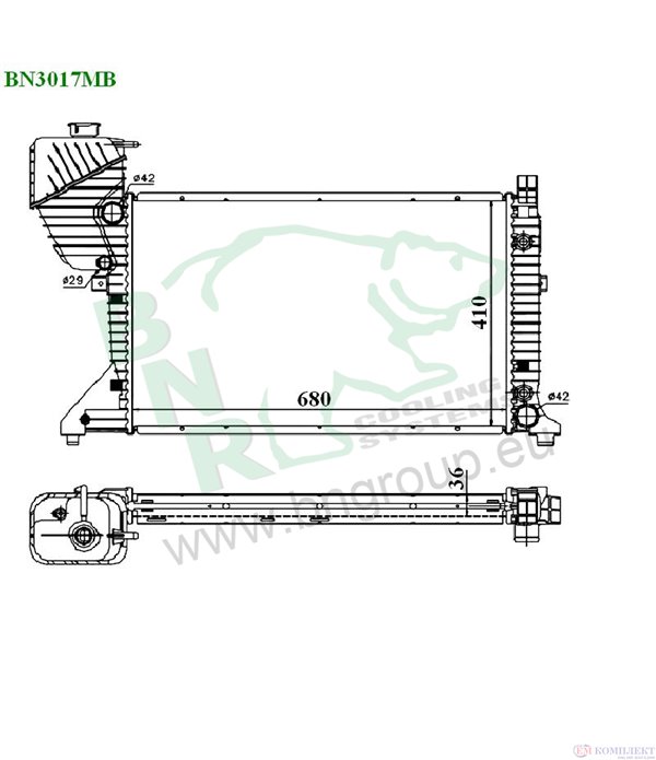 РАДИАТОР ВОДЕН MERCEDES SPRINTER 3T 903 (1995-) 316 CDI - BNR