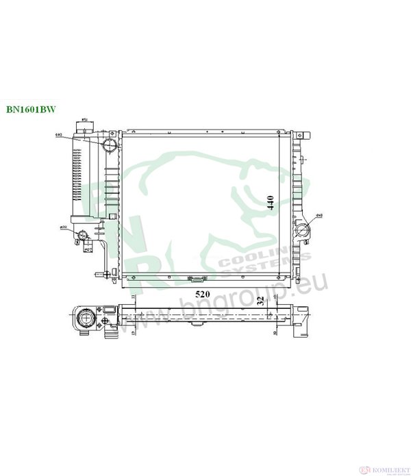 РАДИАТОР ВОДЕН BMW 5 SERIES E34 TOURING (1991-) 520 i - BNR