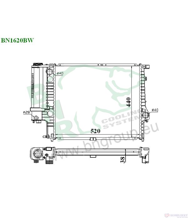 РАДИАТОР ВОДЕН BMW 5 SERIES E34 TOURING (1991-) 520 i - BNR
