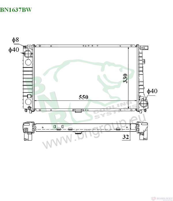 РАДИАТОР ВОДЕН BMW 5 SERIES E34 (1987-) 535 i - BNR
