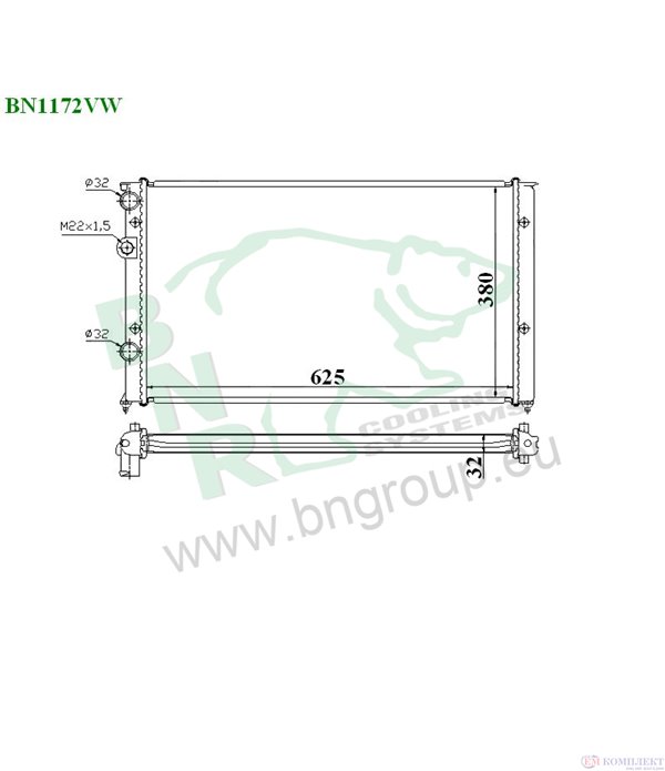 РАДИАТОР ВОДЕН VOLKSWAGEN POLO (1994-) 64 1.9 D - BNR