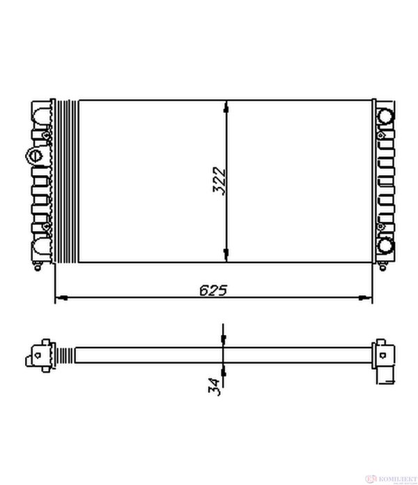 РАДИАТОР ВОДЕН VOLKSWAGEN GOLF III CABRIOLET (1993-) 2.0 - NRF