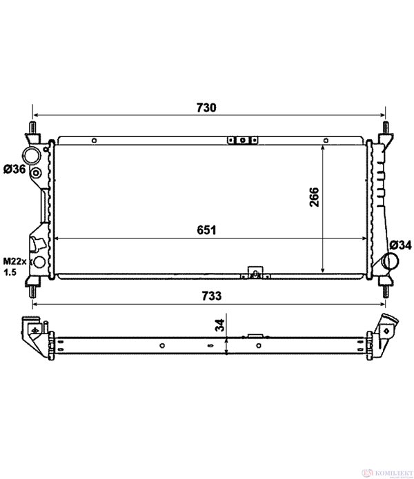 РАДИАТОР ВОДЕН OPEL COMBO (1994-) 1.7 D - NRF