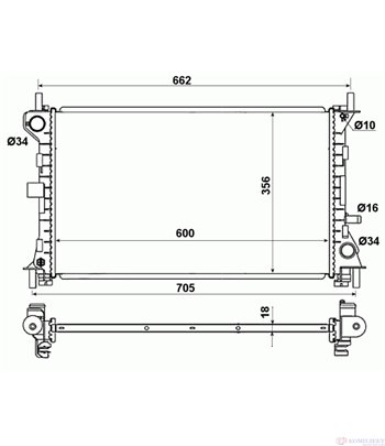 РАДИАТОР ВОДЕН FORD FOCUS COMBI (1999-) 1.4 16V - NRF