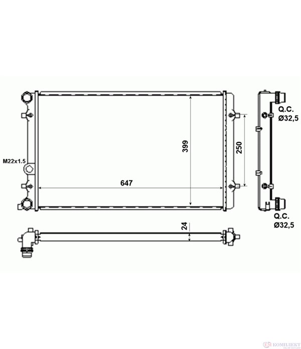 РАДИАТОР ВОДЕН SKODA OCTAVIA (1996-) 2.0 - NRF