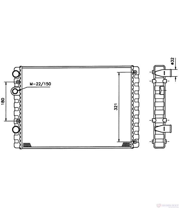 РАДИАТОР ВОДЕН VOLKSWAGEN POLO (1994-) 64 1.9 SDI - NRF