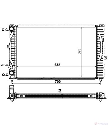 РАДИАТОР ВОДЕН AUDI A4 AVANT (1995-) 1.8 quattro - NRF