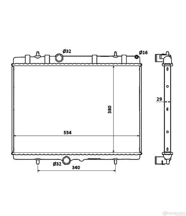РАДИАТОР ВОДЕН PEUGEOT 308 (2007-) 1.6 16V - NRF