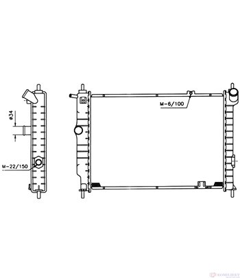 РАДИАТОР ВОДЕН OPEL ASTRA F COMBI (1991-) 1.7 D - NRF