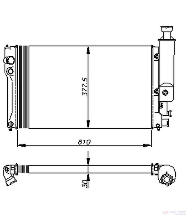 РАДИАТОР ВОДЕН PEUGEOT 405 II (1992-) 2.0 X4 - NRF