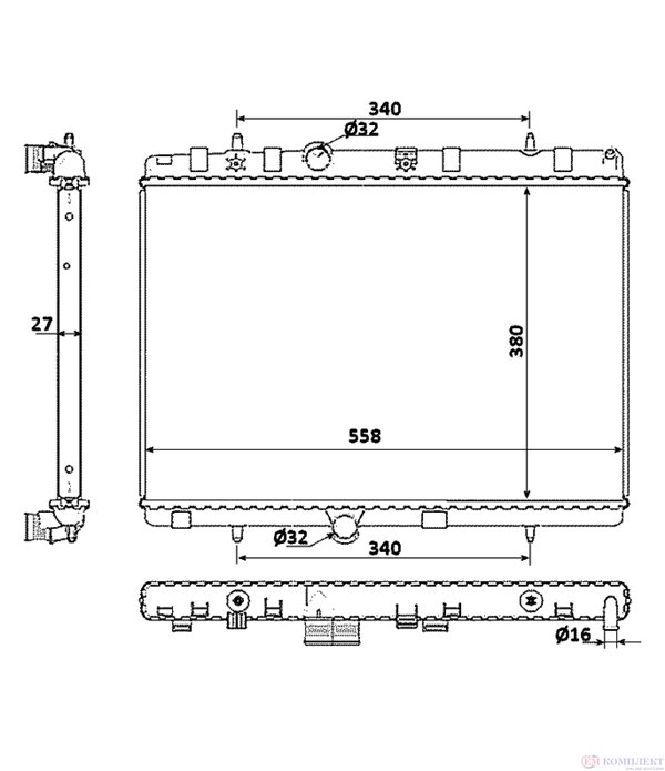 РАДИАТОР ВОДЕН PEUGEOT 207 CC (2007-) 1.6 16V - NRF