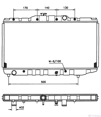 РАДИАТОР ВОДЕН TOYOTA COROLLA FX COMPACT (1984-) 1.6 GT 16V - NRF