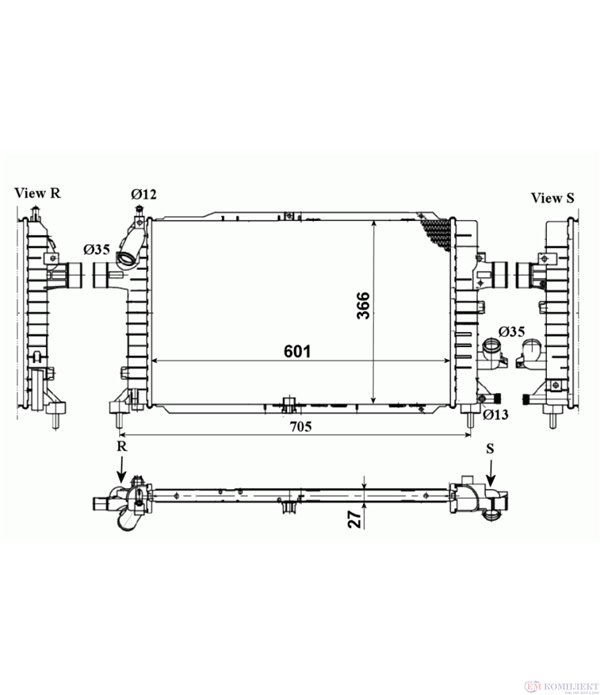 РАДИАТОР ВОДЕН VAUXHALL ASTRA MK V (2004-) 1.9 CDTI - NRF