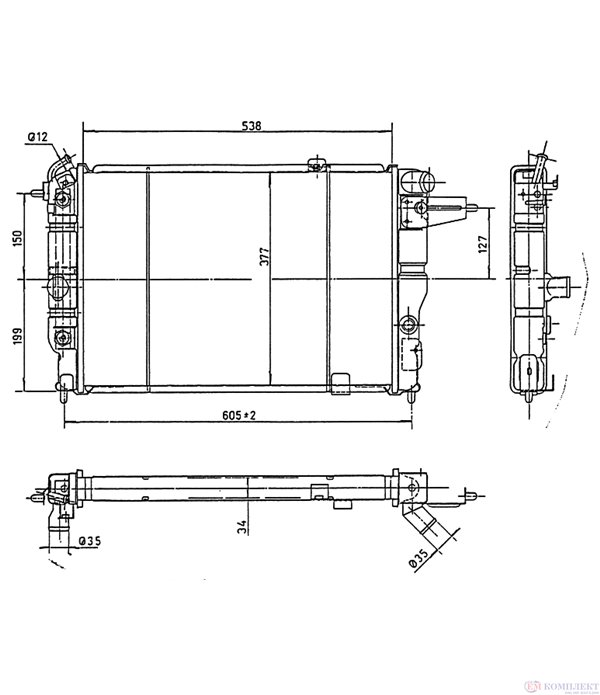 РАДИАТОР ВОДЕН VAUXHALL CAVALIER MK III (1988-) 2.0 i 16V 4x4 - NRF