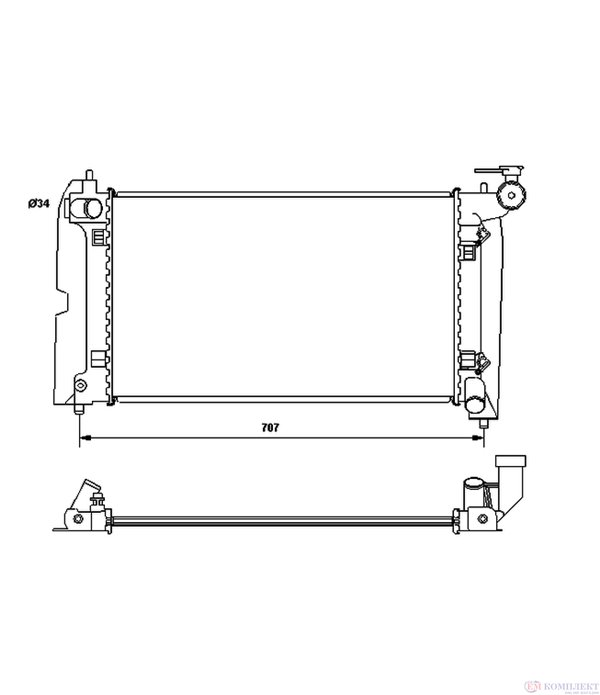 РАДИАТОР ВОДЕН TOYOTA COROLLA SEDAN (2001-) 1.4 VVT-i - NRF