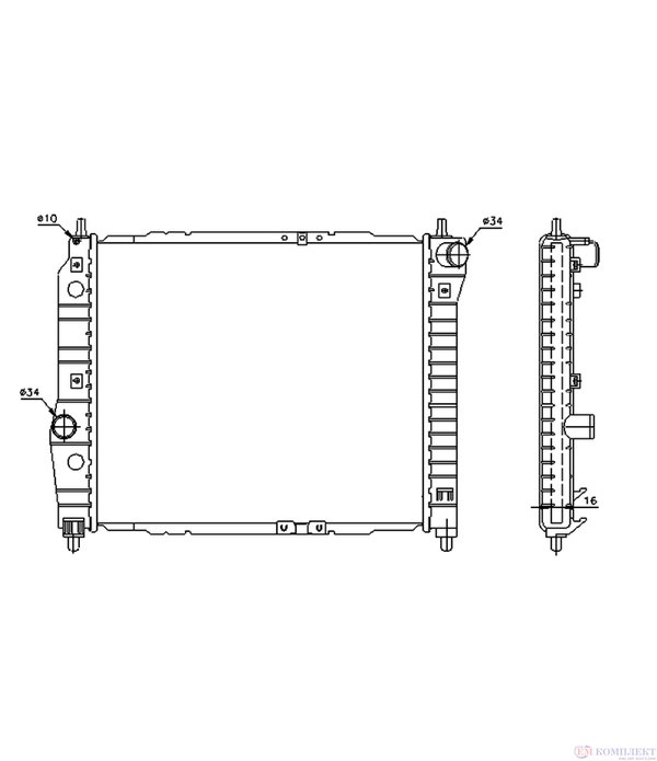 РАДИАТОР ВОДЕН CHEVROLET AVEO HATCHBACK (2008-) 1.4 - NRF