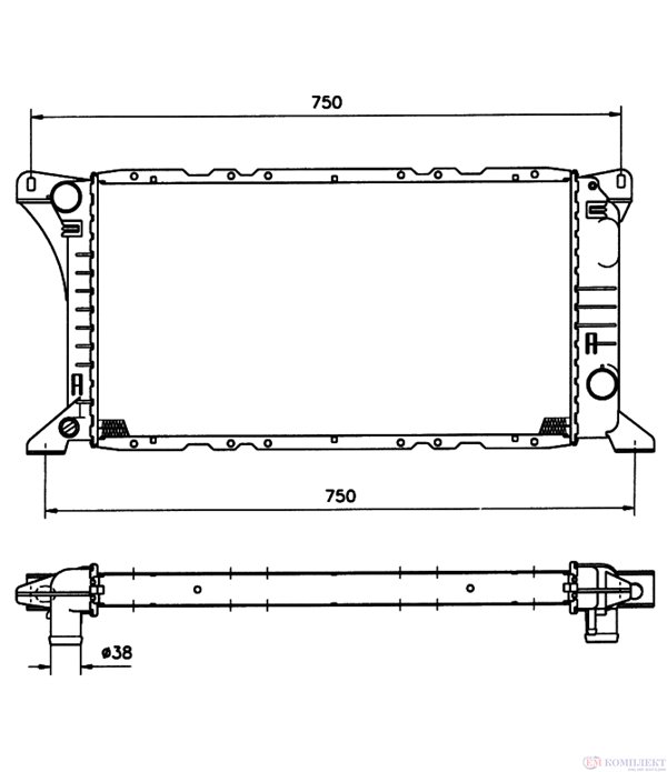 РАДИАТОР ВОДЕН FORD TRANSIT (1985-) 2.5 D - NRF