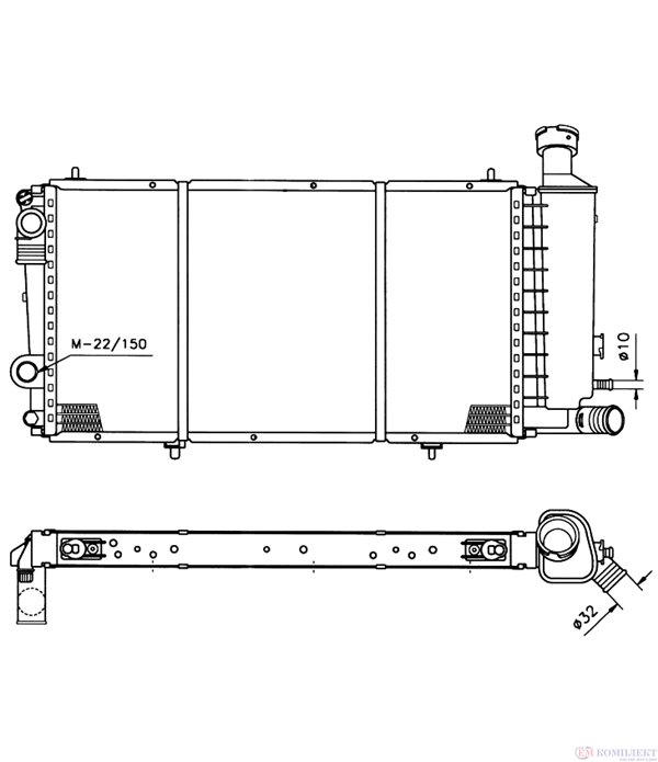 РАДИАТОР ВОДЕН CITROEN C15 (1984-) 1.1 - NRF