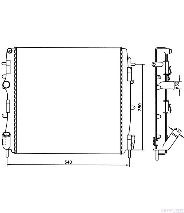 РАДИАТОР ВОДЕН NISSAN KUBISTAR (2003-) 1.6 16V - NRF